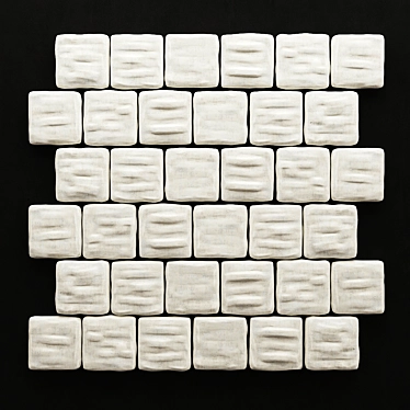 Seamless Square 3D Blocks Panel 3D model image 1 