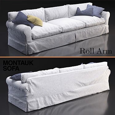 Montauk Roll Arm Sofa: Classic Comfort 3D model image 1 