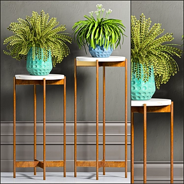 Versatile Decorative Planters with Stand 3D model image 1 