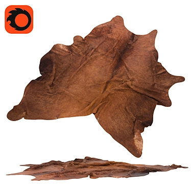 Natural Brown Cowhide Rug 3D model image 1 