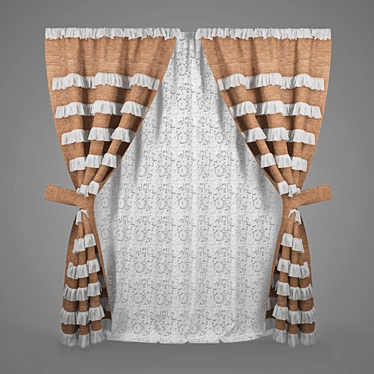 Classic Style Curtain 3D model image 1 