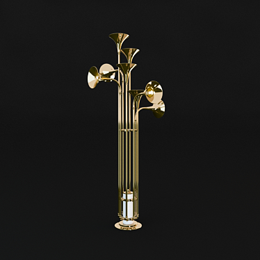 Elegant Brass Botti Floor Lamp 3D model image 1 