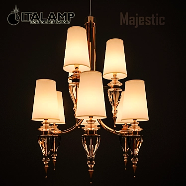 Majestic Gold Chandelier: Italamp T410/6+3 3D model image 1 