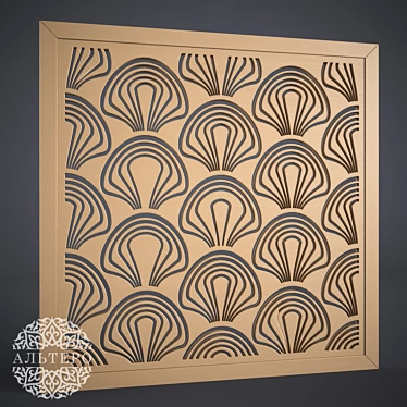 Elegant Carved MDF Panel 3D model image 1 