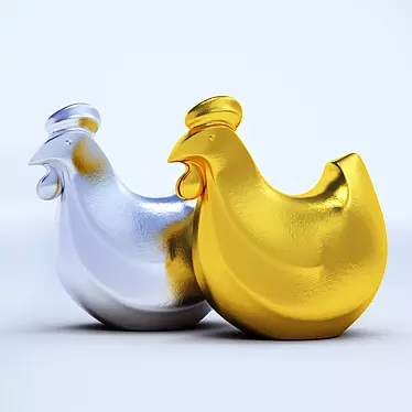 Minimalist Chicken Sculpture 3D model image 1 