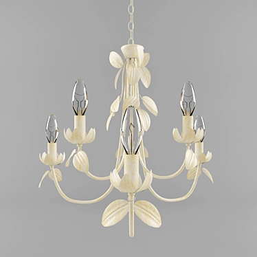 Eurolampart ER-0060/06LA Chandelier: Elegant Ivory Floral Design 3D model image 1 