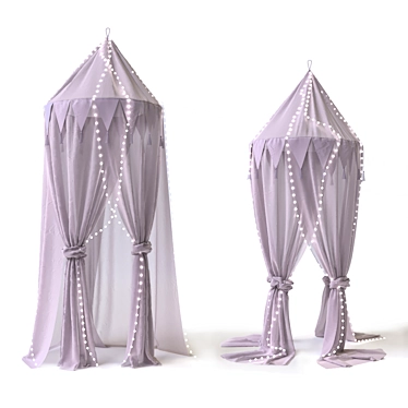 Luxurious Lilac Cotton Canopy 3D model image 1 