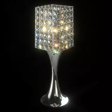 Elegant Crystal Bedside Table Lamp 3D model image 1 