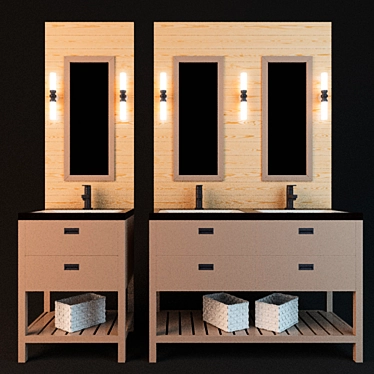 Customizable Sink Cabinet: 1200*2100mm 3D model image 1 