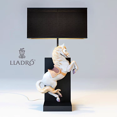 Lladro Courbette Table Lamp: Elegant Horse Sculpture 3D model image 1 