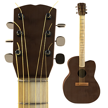 Elegant Design Acoustic Guitar 3D model image 1 
