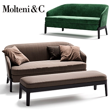 Modern MOLTENI&C CHELSEA Sofa Set 3D model image 1 
