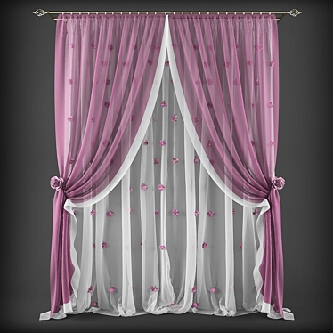 Elegant Window Curtains - Shtory212 3D model image 1 