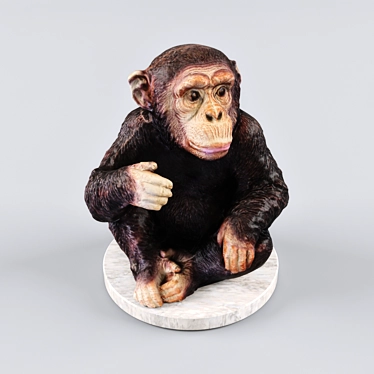 Handcrafted Chimpanzee Decor Figurine 3D model image 1 