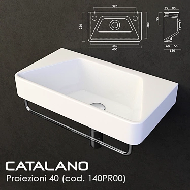 Catalano Proiezioni 40 Washbasin: Modern, Compact, Stylish 3D model image 1 