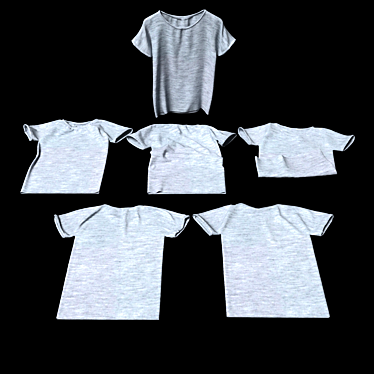 Assorted Tees Set: 5 Different Styles 3D model image 1 