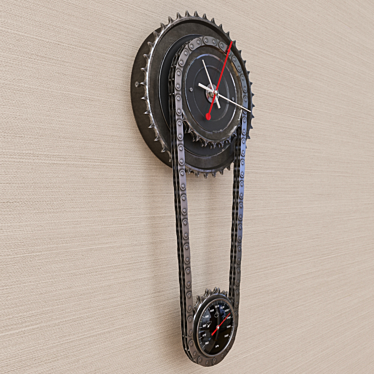 Vintage Gear Wall Clock 3D model image 1 