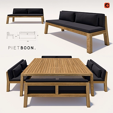 Piet Boon NIEK: High Seater and ANNE Table 3D model image 1 