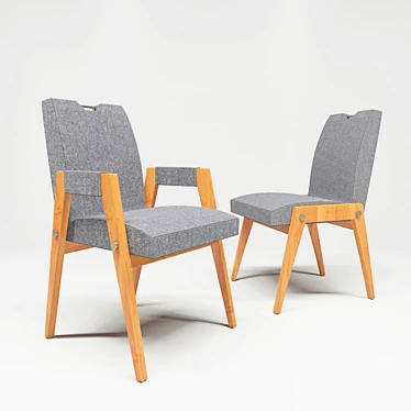 Modern Amsterdam Dining Chair - Elegant and Comfortable 3D model image 1 