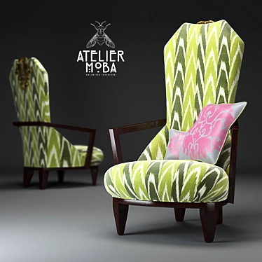 Italian Atelier Moba Ziggy Accent Chair 3D model image 1 