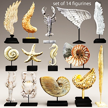 14 Unique Statues Collection 3D model image 1 