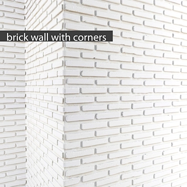 Sturdy Cornered Brick Wall 3D model image 1 