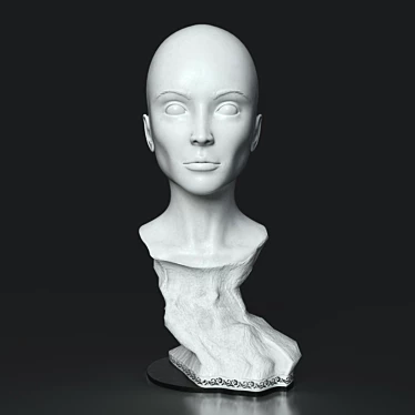 Elegant Head Figurine - 3D Sculpture 3D model image 1 