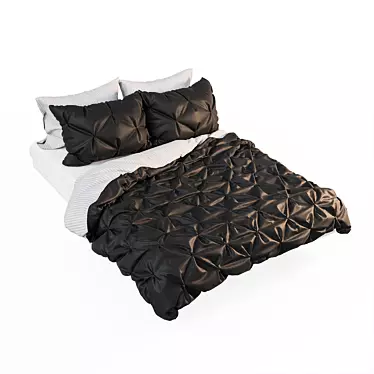 Modern Bed Linens Set | 4 Pillows, Comforter, and Sheet | 205x160 cm 3D model image 1 