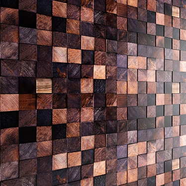 Wooden Mosaic Art Wall 3D model image 1 