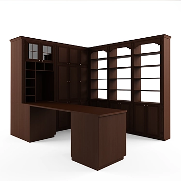 Title: Stylish Office Wardrobe and Desk 3D model image 1 