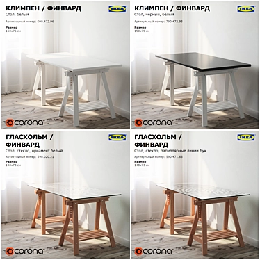 Versatile IKEA Tables: Mix & Match 3D model image 1 