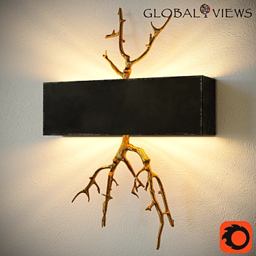 Twig Electrified Wall Sconce-Brass