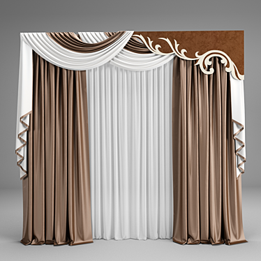 Classic Window Curtain 3D model image 1 