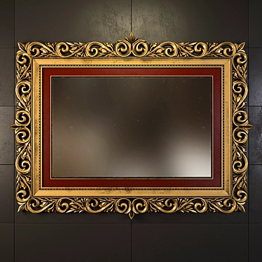 Vintage Carved Frame Mirror 3D model image 1 