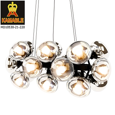 Title: Modern Metal and Glass MD10530-21-220 Pendant Light 3D model image 1 