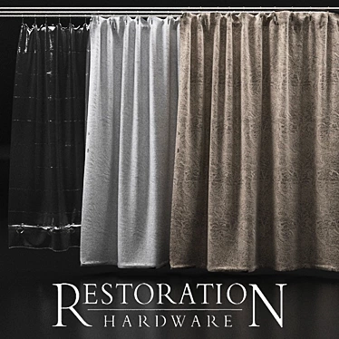 Title: Restoration Hardware Shower Curtains 3D model image 1 