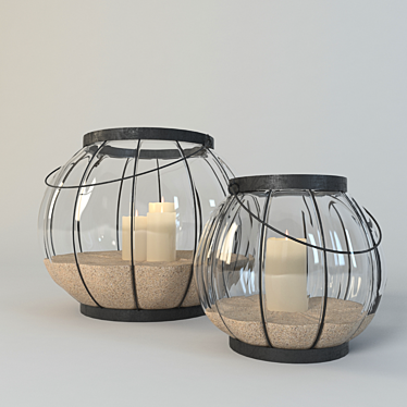 Ethereal Glass Cage Lantern 3D model image 1 