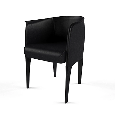 Modern Black Cracked Leather Design Chair 3D model image 1 