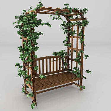 Elegant Garden Bench 3D model image 1 