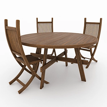 Modern Dining Set: Table & Chairs 3D model image 1 