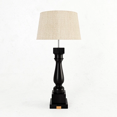 Sophisticated Black Wood Tablelamp 3D model image 1 