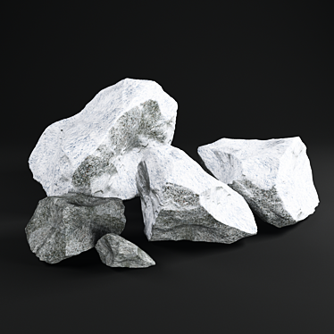 Mountain Stone Set - 5 Unique Pieces 3D model image 1 