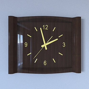 Wooden Style Wall Clock 3D model image 1 