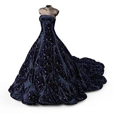 Elegant Mannequin Evening Dress 3D model image 1 