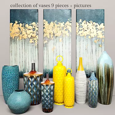 collection of vases 9 pieces + pictures