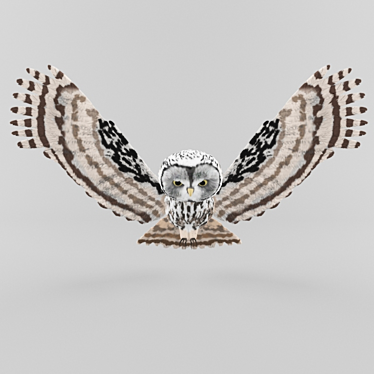 Brushed Feather Owl Sculpture 3D model image 1 