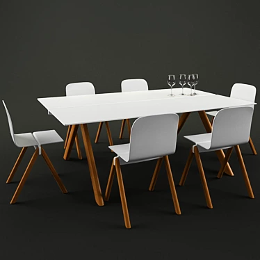Elegant Dining Set 3D model image 1 