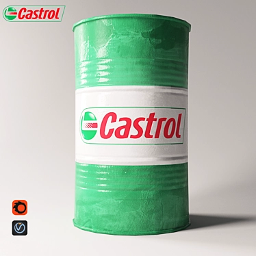 Castrol Oil Drum Model 3D model image 1 
