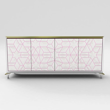 Modern Geometric Console Table 3D model image 1 