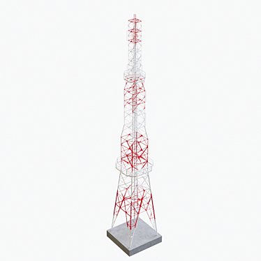 Metal Electric Tower - 50m Height 3D model image 1 